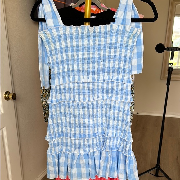 MABLE Chic Light Blue Gingham Mini Dress - Picture 2 of 4